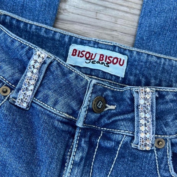 Y2K‎ Bisou Bisou Rhinestone Embellished Jeans - Picture 7 of 8